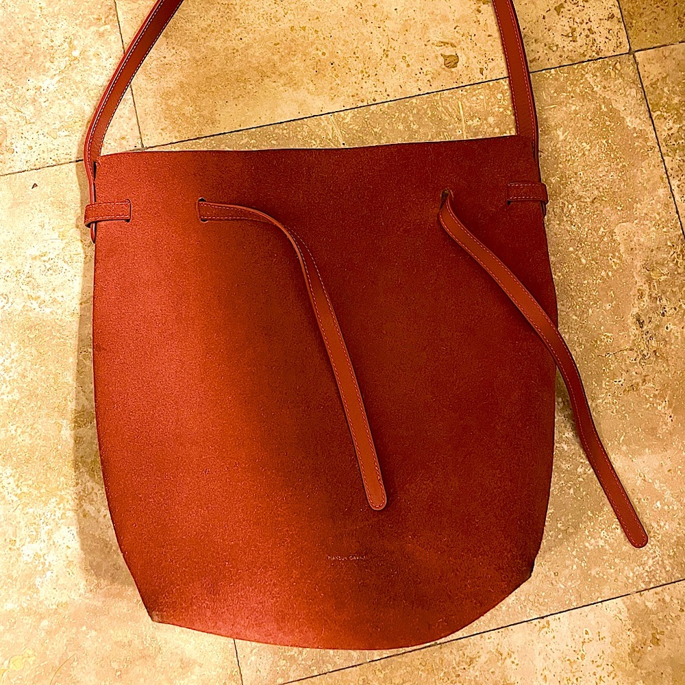 Mansur Gavriel Suede Drawstring Hobo Bag